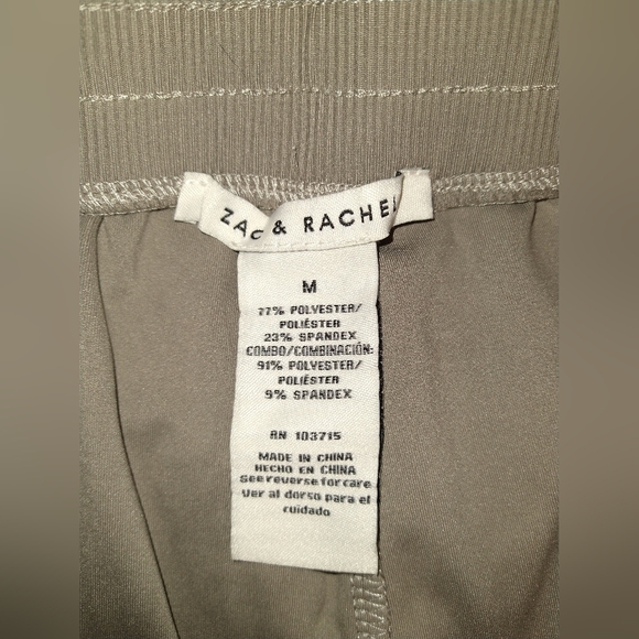 $60 NWT Zac & Rachel Mushroom Taupe Stretch Cuffed Joggers With Pockets ~ Sz M - Picture 6 of 6